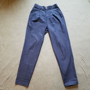 Vintage High-rise Blue Checkered Pants